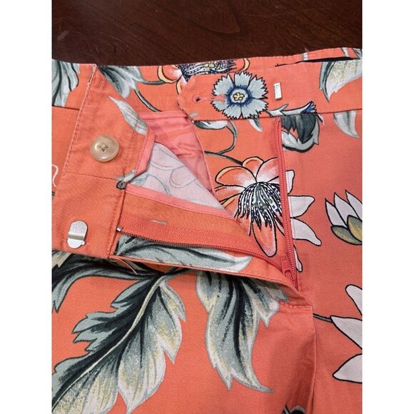 Ann Taylor Devin Fit Orange Floral Shorts Size 8 - Picture 3 of 6